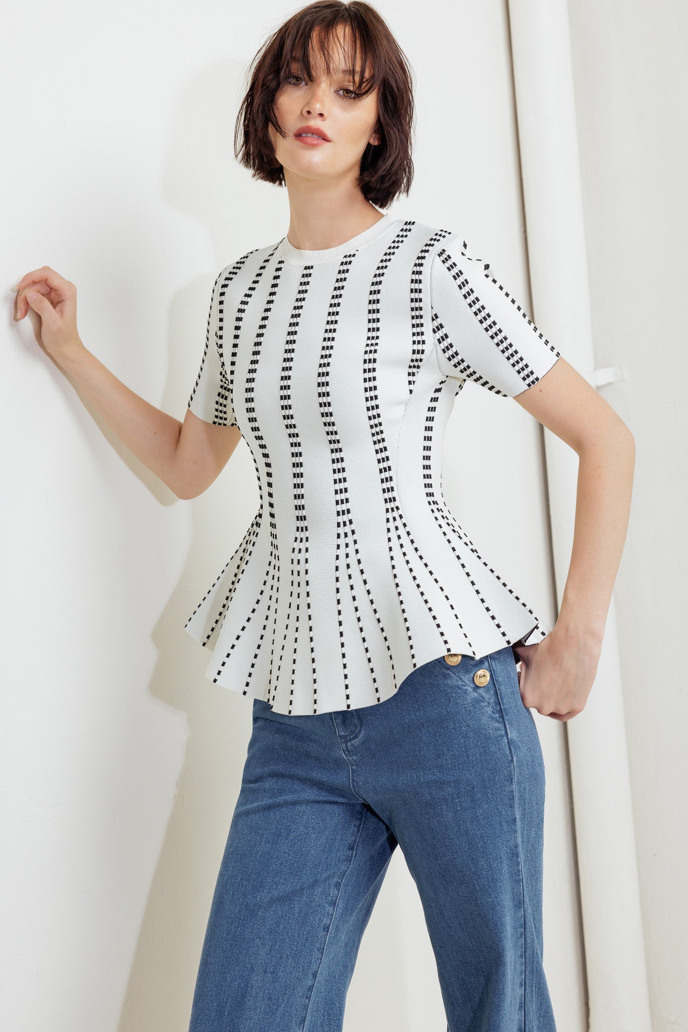 EVENING RUSTLE JACQUARD SWEATER TOP Flying Tomato